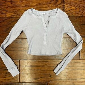 Good American thermal raglan Henley top
